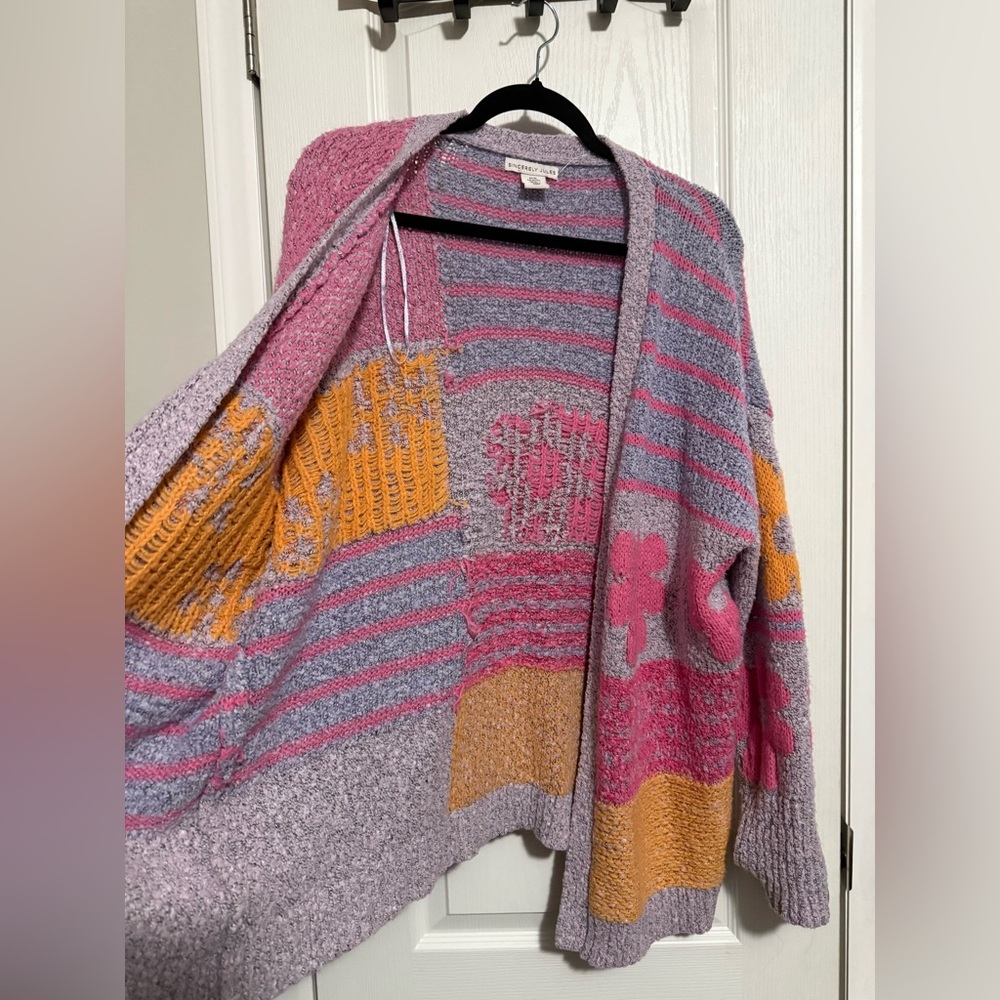 Sincerely Jules Multicolor Patchwork Cardigan - image 3
